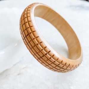 Vintage Carved Wooden Bangle